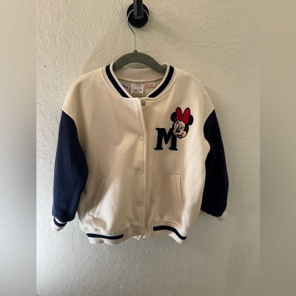 Zara Little Girl Minnie Mouse Bomber Jacket